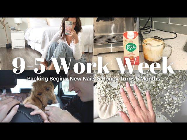 9-5 WORK WEEK IN MY LIFE | The Packing Begins, Huge Declutter, New Nails & Honey Turns 5 Months