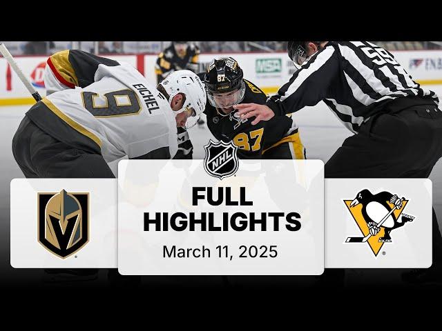 NHL Highlights | Golden Knights vs. Penguins | March 11, 2025