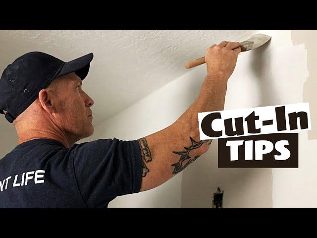 Cut In Tips, Back Rolling After You Cut.  Perfect Ceilings Lines Every Time.