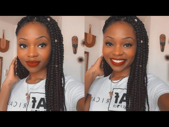 How to: Jumbo Box Braids | Easy & Neat Box Braids (Elastic Band Method)