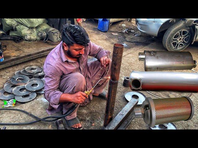 Truck Silencer Muffler Making || How to Make Exhaust Silencer For Your Truck || Exhaust Leak Repair