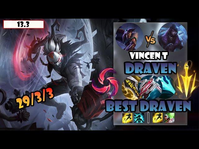 ENG SUB【Vincent Draven】S12 CN Best Draven Vs Aphelios | 29 Kills