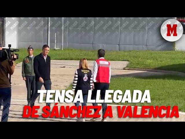 Así fue la tensa llegada de Pedro Sánchez a Valencia en helicóptero I MARCA