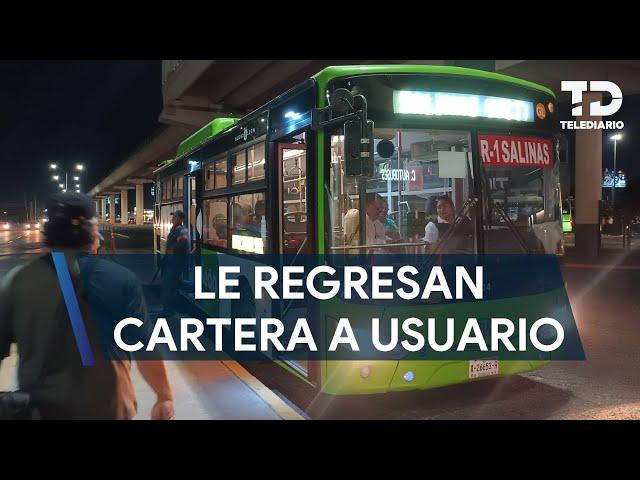 Pasajero de la Ruta 1 pierde su cartera en el camión y operadores la ubican y se la regresan