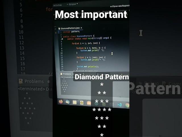 #Java Pattern Print Diamond Pattern Program Using #java programs