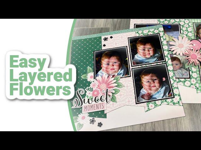 Easy DIY Layered Paper Daisies| Scrapbook Layout | CTMH Daisy Daisy