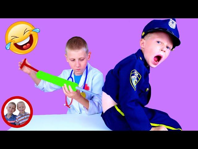 Doctor set toys | Back pain! | Mike and Jake pretend play | Doctor kit  डॉक्टर सेट | العاب دكتور