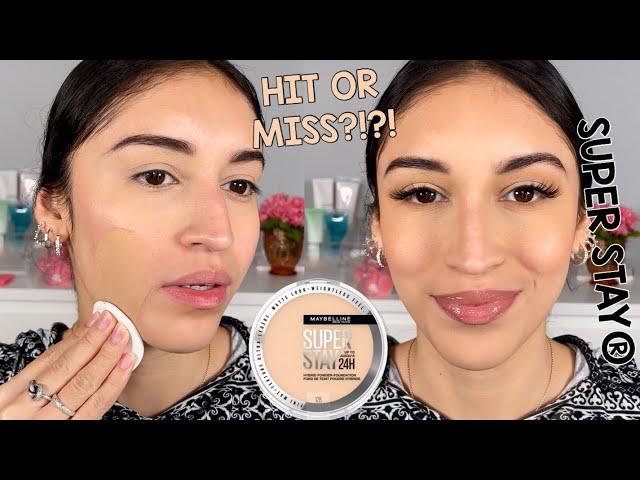 NEW@maybellinenewyork  SUPER STAY 24HR HYBRID POWDER FOUNDATION REVIEW & WEAR TEST | Sandy Carina