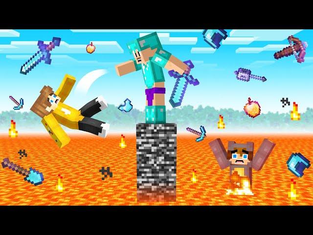 Minecraft Pillars with Random Items in Lava vs My Friends!