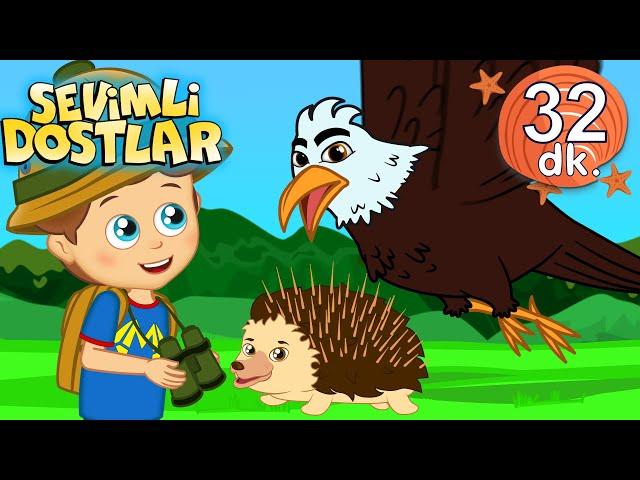 Kartal Kirpi ve Fil şarkısı ile 30 dk Sevimli Dostlar Bebek Şarkıları | Adisebaba Nursery Rhymes