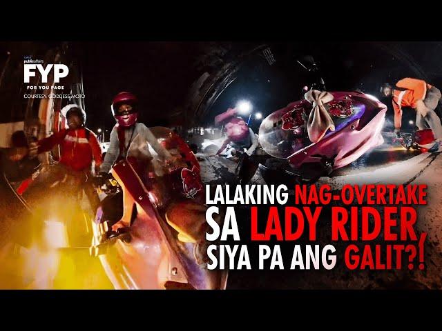 Lalaking nag-overtake sa lady rider, siya pa ang galit?! | FYP