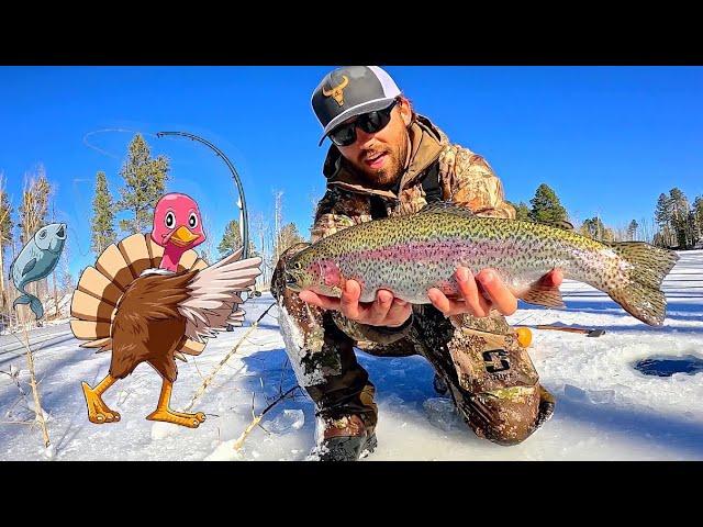 Turkey Day Ice Fishing for CHUNKY Trout!!!