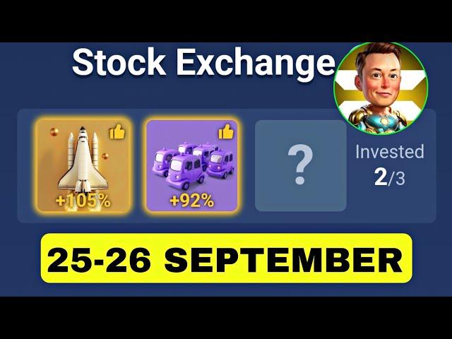 X Empire Daily Investment Funds 26 September | X Empire Daily Combo | Musk Empire Today Combo Cards