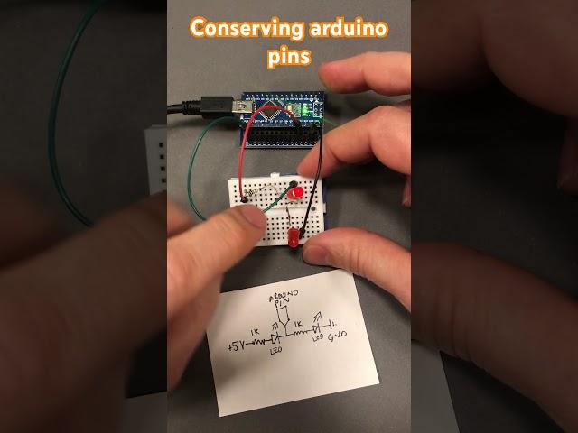 Controlling two alternate leds with one pin #arduino