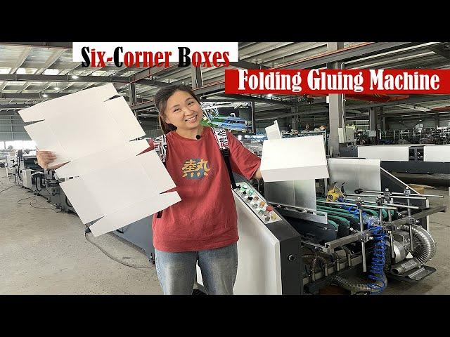 Six-Corner Boxes Folder Gluer Machine