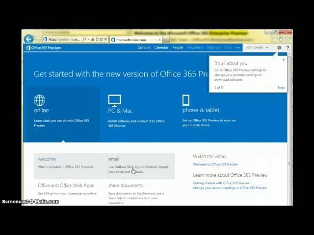 Office 365 Enterprise Preview - Part 1 Getting Started