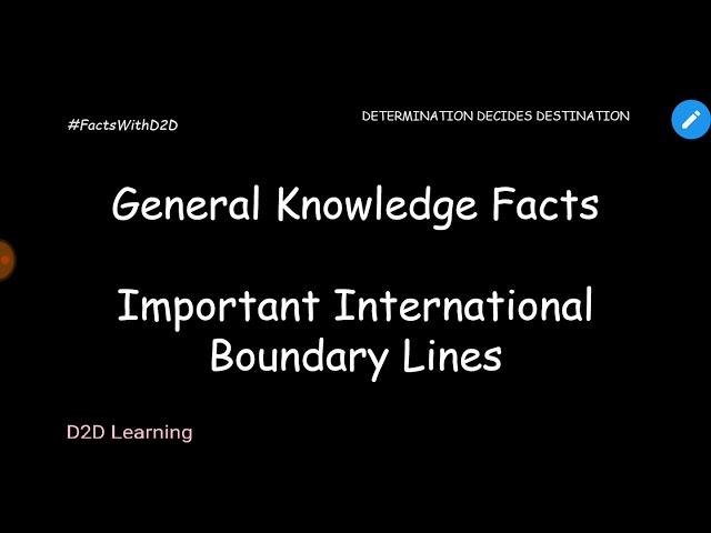 Important International Boundary Lines - Tamil | D2D