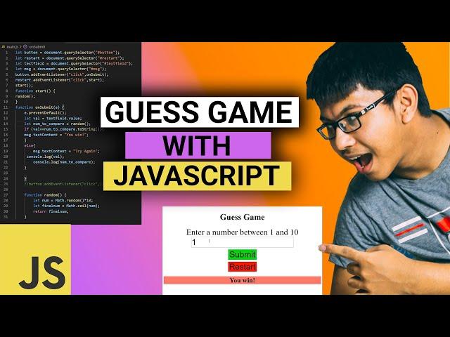 Coding a Random Number Guessing Game With JavaScript in less than 60 minutes! #100DaysOfCode Day 7