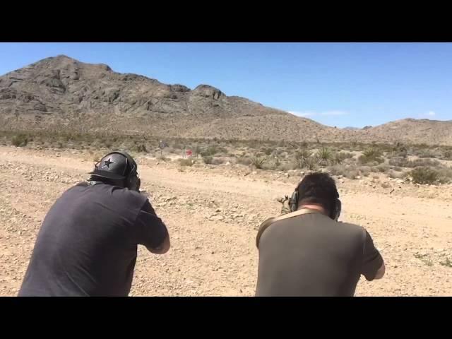 Arsenal AK 47 and Noveske Recon engaging steel. Las Vegas Desert