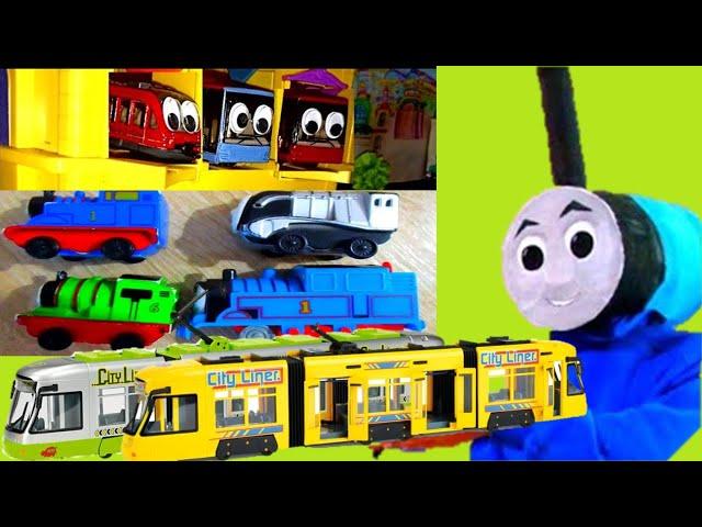 19 Minutes Satisfying with Dickie Toys Trams Thomas & Friends James & Percy toys come out of the box