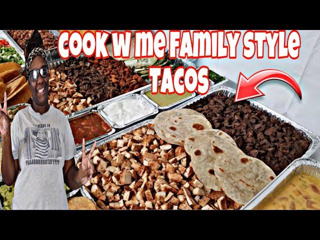 Cooking Vlog| Cook with me family style tacos