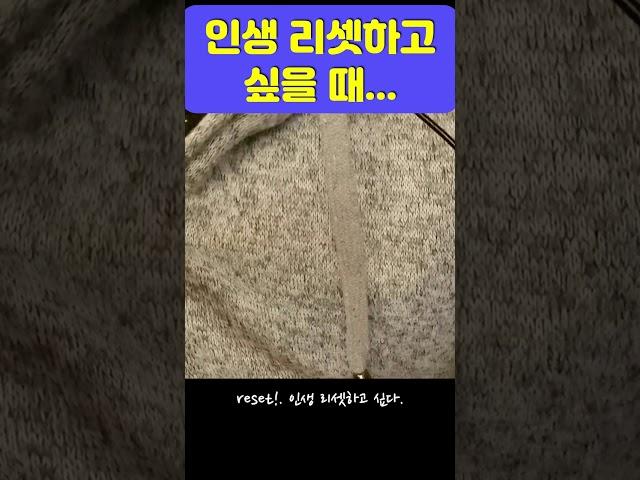 인생 리셋하고 싶을 때