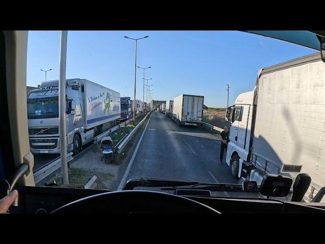 Truck Life - 20hours at Bulgarian Border, Unexpected X-Ray, Lack of Sleep and Night Highway Drive.