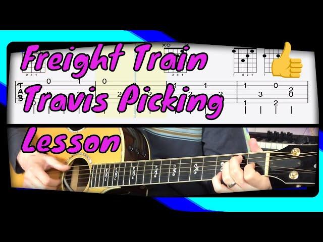 Freight Train Fingerstyle Guitar Lesson - Blues Fingerpicking Lesson