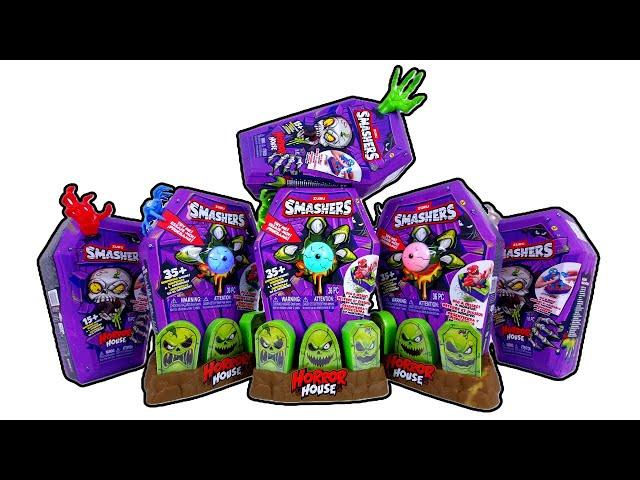 Unboxing SPOOKY Zuru Smashers Coffin Toys - Horror House Monsters! ASMR