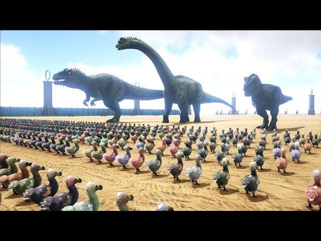 1000 Dodos VS ARK Dinosaurs | Cantex