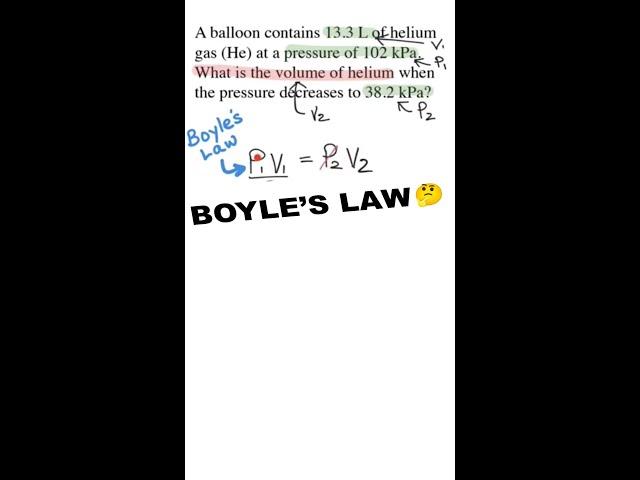 Boyle's Law #chemistry #homework #science #shorts #youtubeshorts