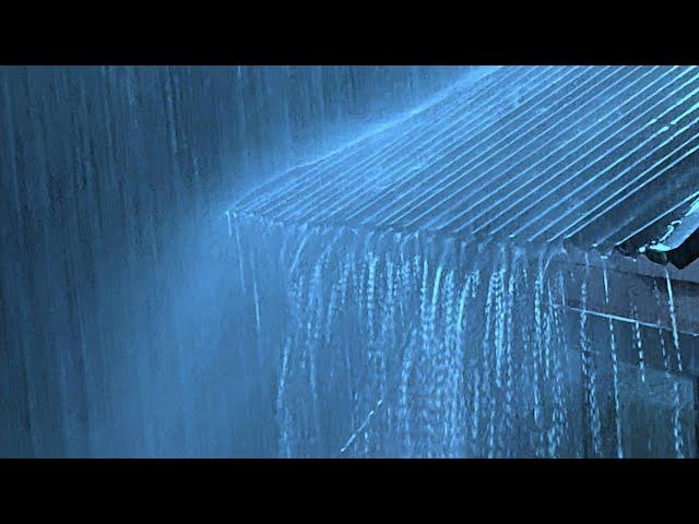  Heavy Rain on a Tin Roof for Sleeping 24/7, Sleep Instantly with Rain Sounds & Thunder at Night