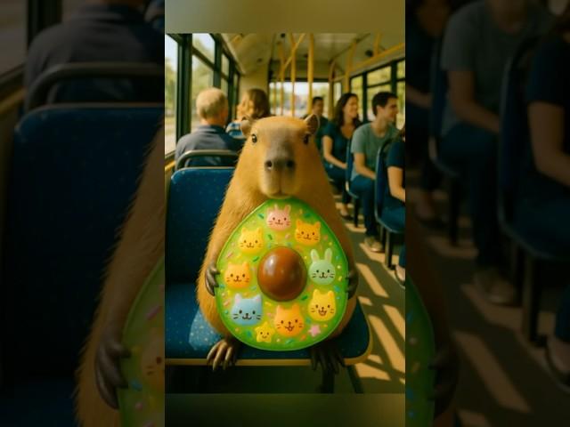 Capybara Eats Avocado Jelly on a Bus #capybara #satisfying #cute