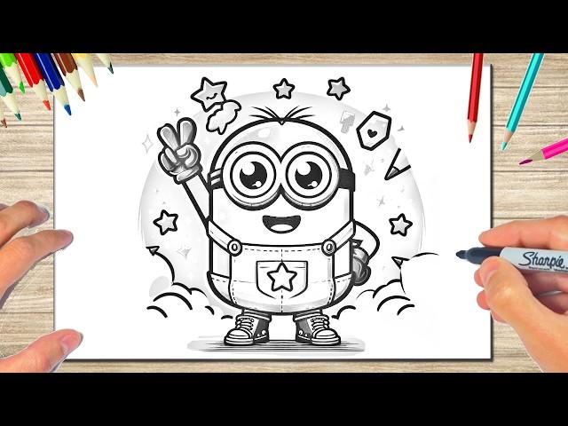 Como dibujar un MINION | Dibujo Facil | Paso a Paso | Para NIÑOS | DibujArteMania