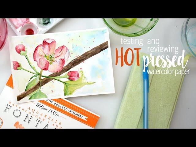 HOT pressed watercolor paper test - blossom painting + FREE SKETCH