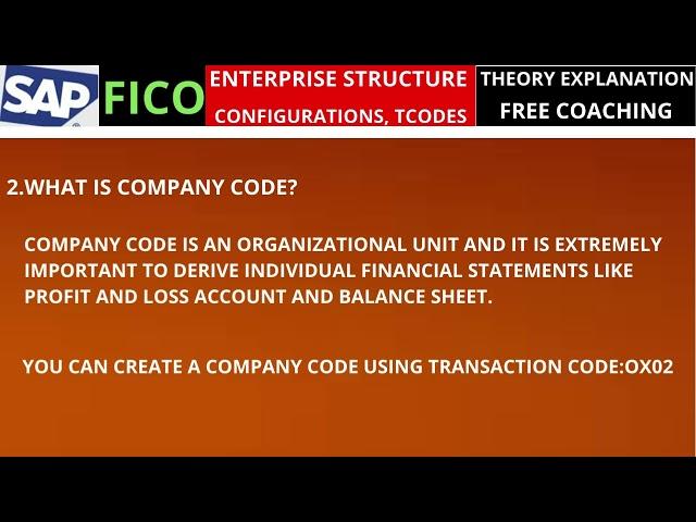 SAP FICO COMPANY CODE THEORY EXPLANATION - LEARN SAP FICO WITH ONLINE TRAINING.