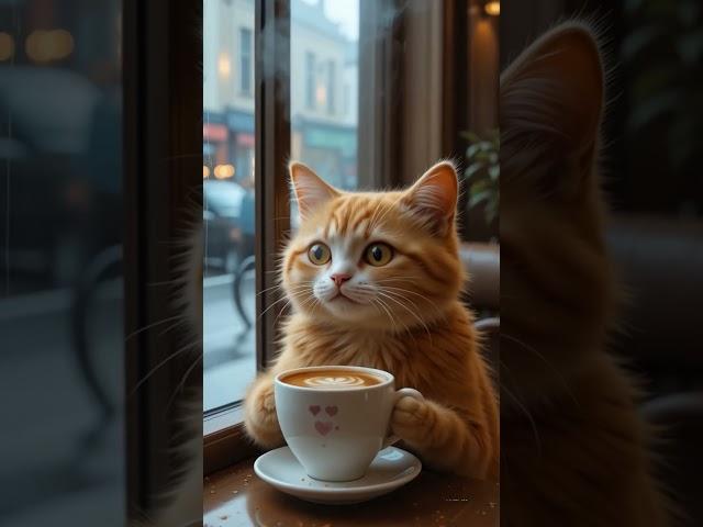 Date time #rainyday #rainshort #cat #cutecat #animation #ai #youtubeshorts .#cartoon