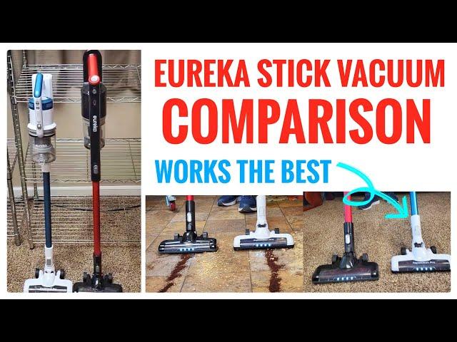 Eureka Cordless Vacuum Cleaner Comparison Blue White NEC180 Rapid Clean Pro vs Red NEC101