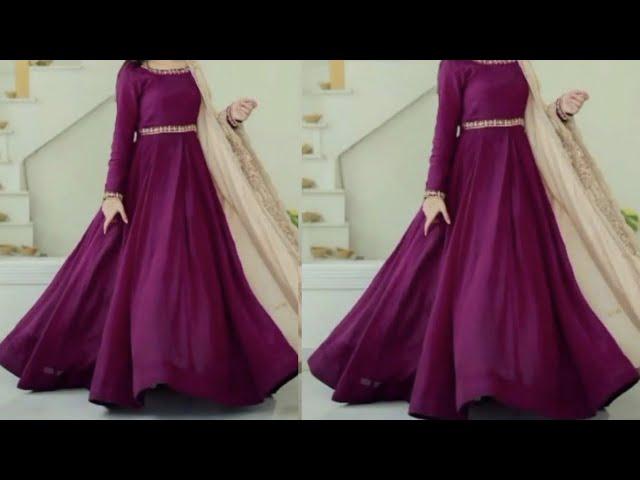 gown stitching/ long frock cutting stitching/ anarkali suit cutting/umbrella gown ki cutting stitch