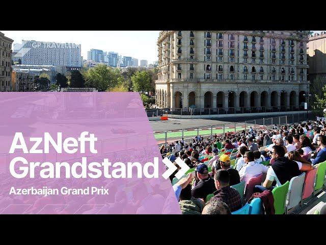 View from the Baku Street Circuit AzNeft Grandstand at the Azerbaijan Grand Prix.