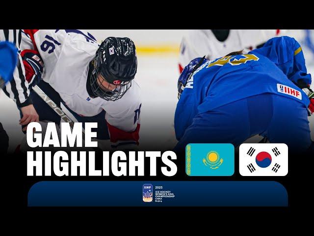 Highlights: KAZAKHSTAN vs KOREA | 2025 IIHF Women's Asia Championship