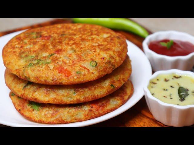 Simple Soft Fluffy Breakfast with 1 tsp Oil | Healthy Nutri Veggie Roastie Pancakes | Fluffy pancake