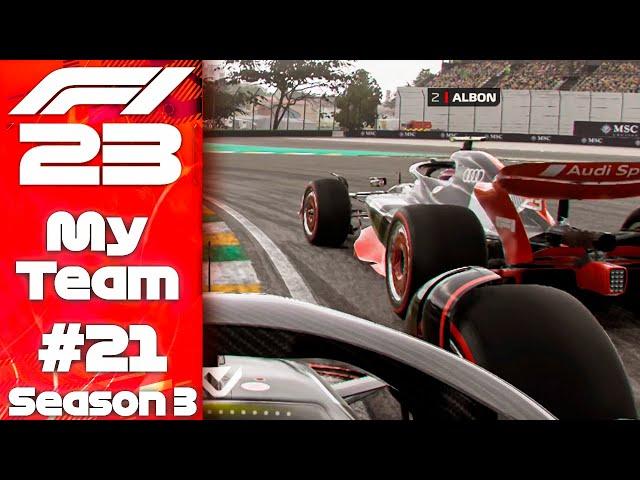 PEREZ vs VERSTAPPEN! F1 23 My Team Career Mode S3 Round 21 Brazilian GP!