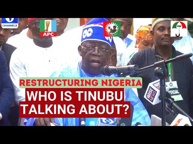 Restructuring Nigeria: Who is Tinubu talking about? Atiku or Peter Obi? 2023 Election