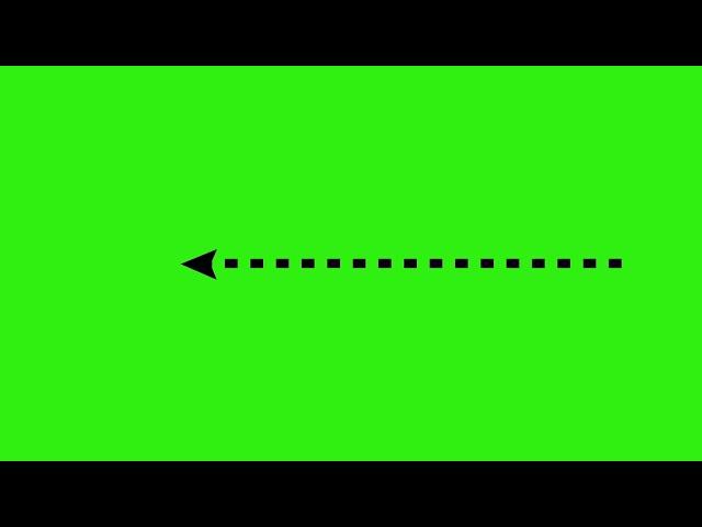 Animated Dotted Straight Line Arrow on Green Screen Background | HD | Royalty Free