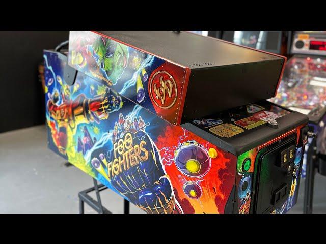 Stern Foo Fighters Pro pinball unboxing, gameplay and set up at Vanish Brewery in Leesburg, Va.