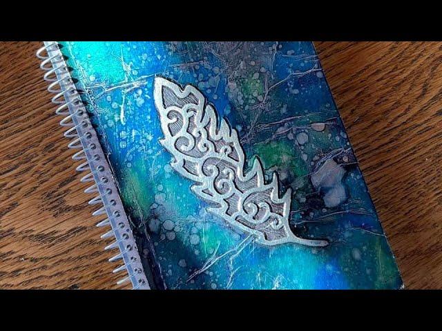 #oarsumcrafts metal tape art notebook cover & alcohol ink