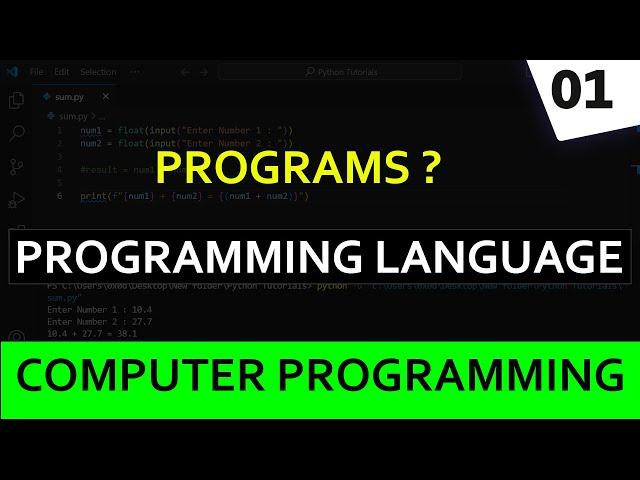 Introduction To Computer Programming | Programming Language