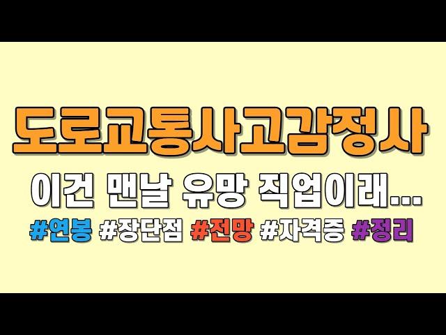 도로교통사고감정사의 모든것! (연봉 장단점 전망 자격증 정리)