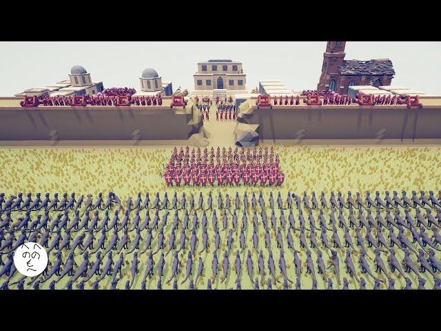 1000 Raptors vs Castle in TABS Map Creator Totally Accurate Battle Simulator